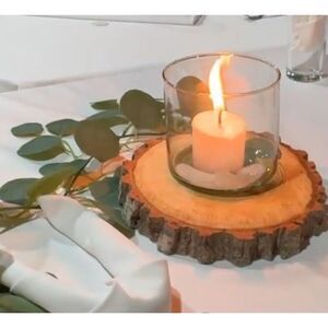 Unfinished Natural with Tree Bark Wood Slices 10 Pcs 4.2-4.7 in Disc Coasters